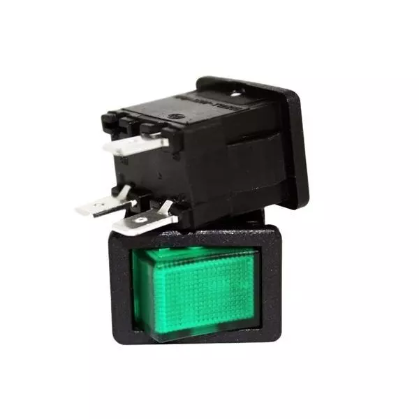 VCC Rocker Switch Illuminated Quick Connect Termination, VRS-1-Q3PSI-19GIG-0