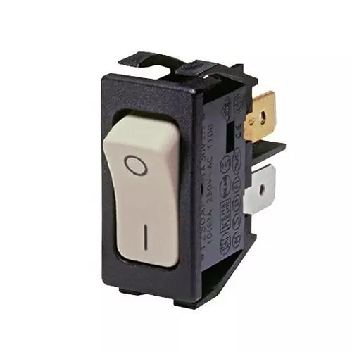 BULGIN LIMITED Standard Rocker Switch Non-Illuminated Quick Connect Termination 10 Amp Rocker Actuator, C1250SPAPBB085W