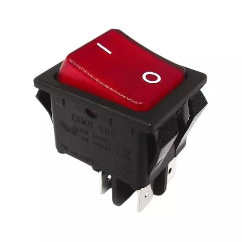 E-SWITCH Rocker Switch Illuminated 16 Amp Rocker Actuator DPST 125 V AC, RB2F42C102R-147