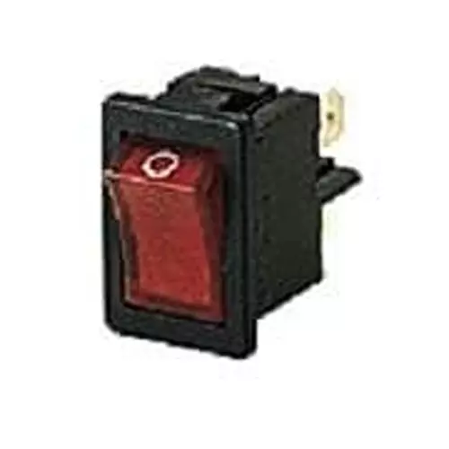 MARQUARDT Miniature Rocker Switch Illuminated Quick Connect Termination 6 Amp Rocker Actuator, 1855.1122
