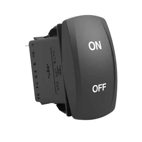 CARLING TECHNOLOGIES Rocker Switch Illuminated Quick Connect Termination 20 Amp Rocker Actuator 12 V DC, V1D2GHHB-PZCWX-1SA