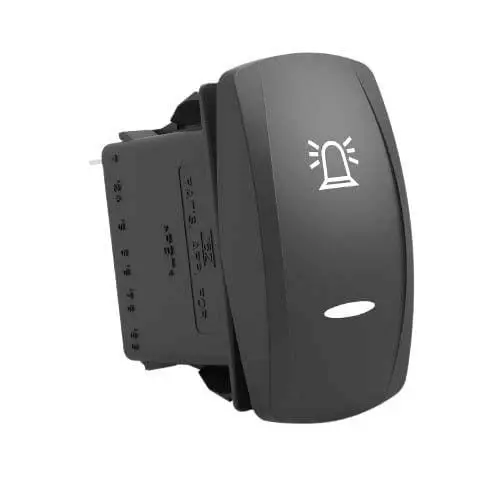 CARLING TECHNOLOGIES Rocker Switch Illuminated Quick Connect Termination 20 Amp Rocker Actuator 12 V DC, V1D2GHHB-PZCMT-1RU