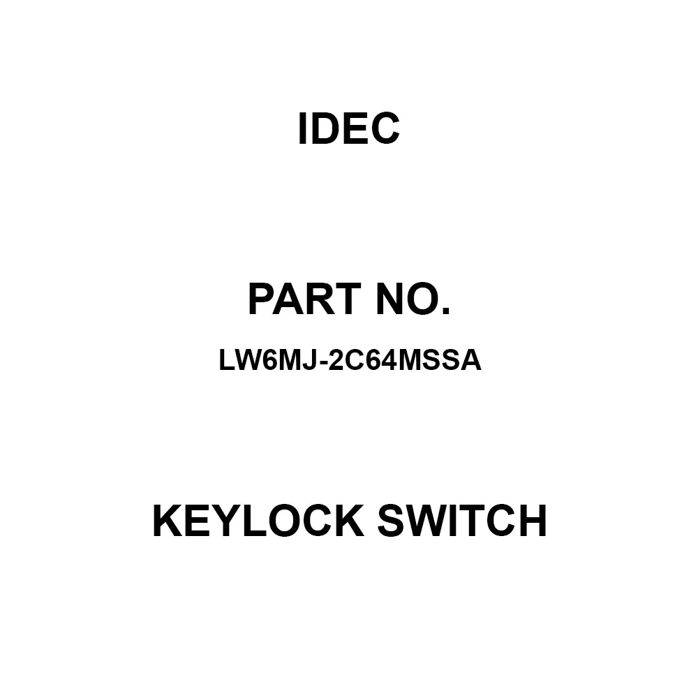 IDEC Keylock Switch Screw Termination, LW6MJ-2C64MSSA