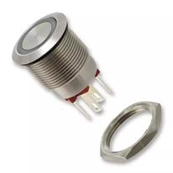 BULGIN LIMITED Switch, Vr, Ring Illum, Grn, Sldr, 24V, Mpi002/28/Gn/24