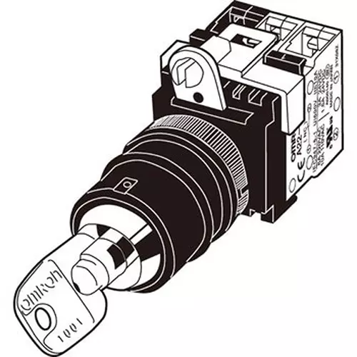 Omron Safety Key Selector Switch 100 mohm or more (with DC500 V mega), A22TK-2LR-02-K02