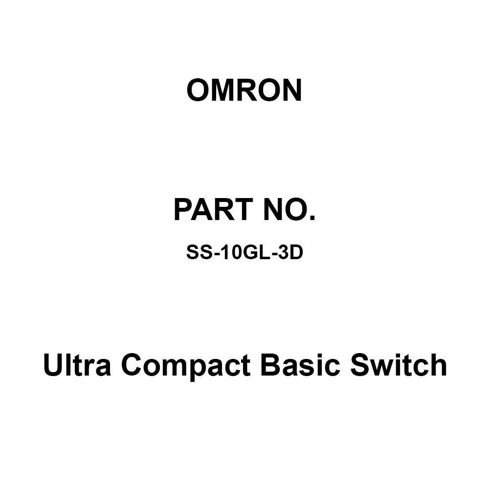 Omron Ultra Compact Basic Switch SS-10GL-3D V Rated Voltage, SS-10GL-3D