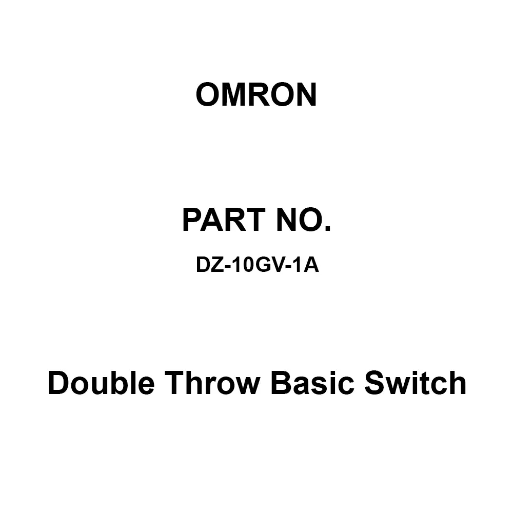 Omron Double Throw Basic Switch 100 mΩ or More with DC 500 V, DZ-10GV-1A
