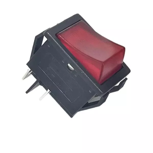 RS PRO Rocker Switch On-Off DPDT Red Actuator Illuminated 16 Amp Contact Rating 250 V AC 500 V DC IP20, 180388