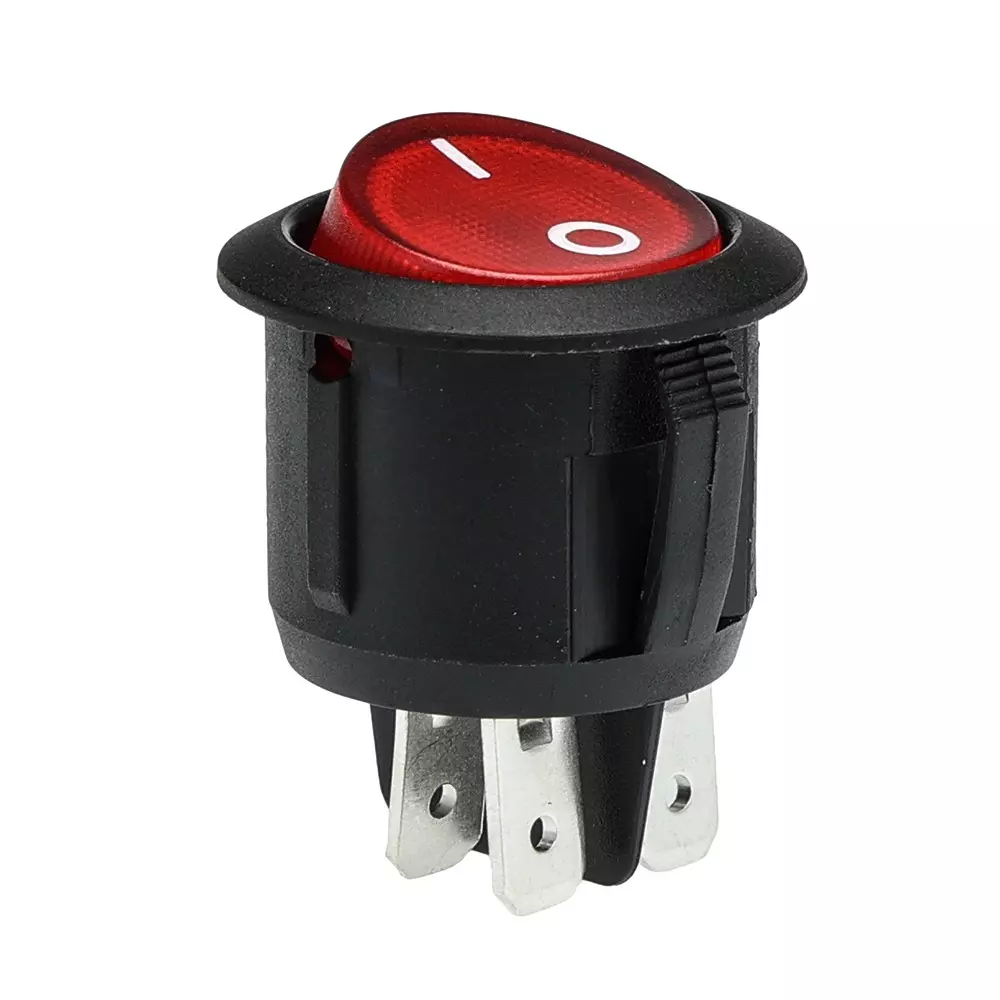 RS PRO Rocker Switch On-Off DPST Red Actuator Illuminated 12 Amp Contact Rating 250 V AC 500 V DC IP55, 119700