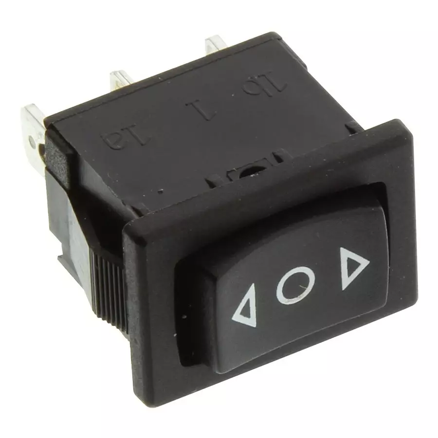 E-SWITCH ROCKER SWITCH, SPDT, 15A, 125V, PANEL, R1966DBLKBLKHF.