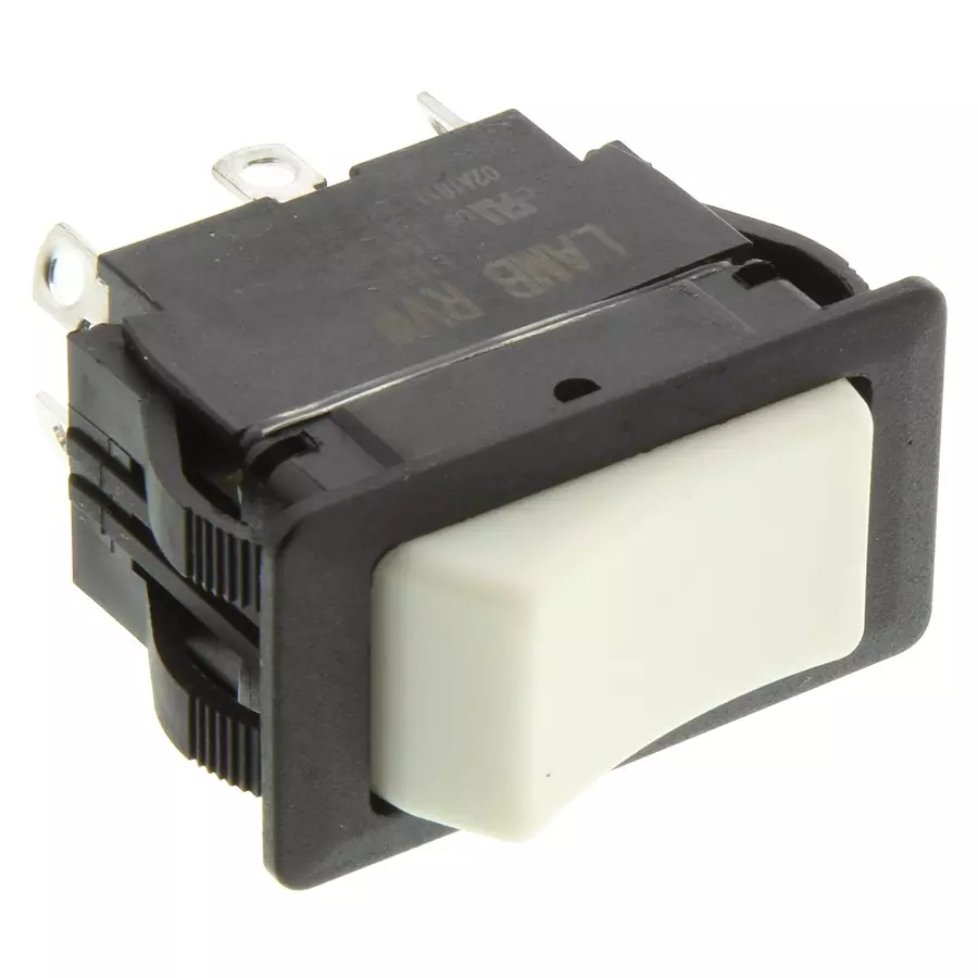 E-SWITCH ROCKER SWITCH, DPDT, 20A, 125VAC, PANEL, RVW5GD1200.