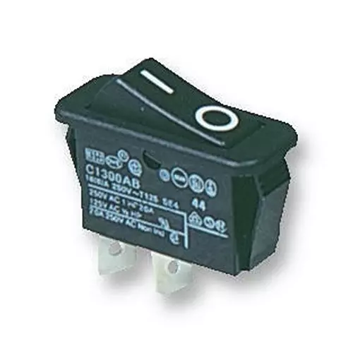 ARCOLECTRIC (BULGIN LIMITED) SWITCH, SPST, 16A, 250VAC, BLACK, I/O, C1300ABAAA