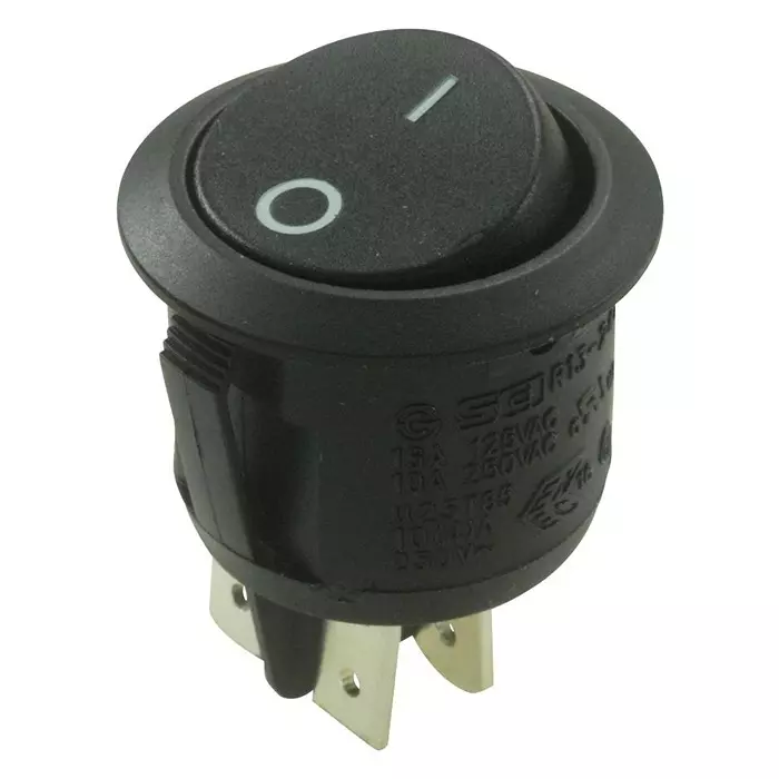 ARCOLECTRIC (BULGIN LIMITED) SWITCH, DPST, 10A, 250VAC, BLACK , I/O, R13244AAAA