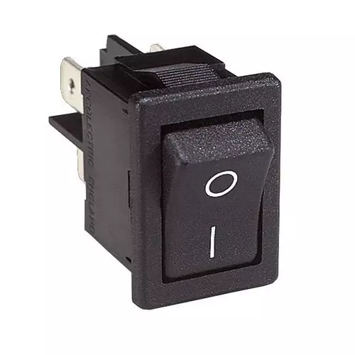 BULGIN LIMITED Miniature Rocker Switch Non-Illuminated Quick Connect Termination 16 Amp Curved Actuator, H8553VBNAE