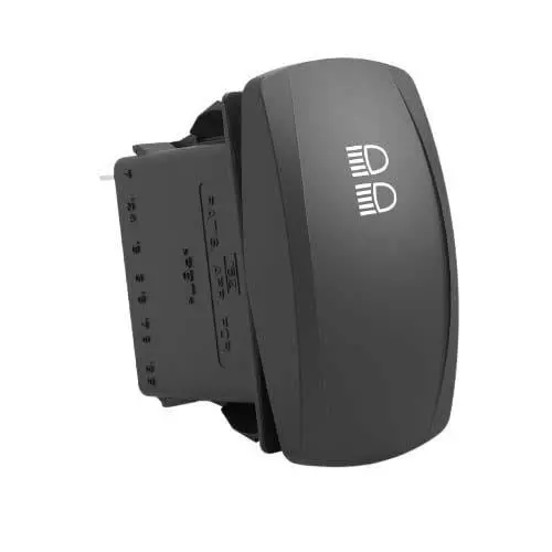 CARLING TECHNOLOGIES Rocker Switch Illuminated Quick Connect Termination 20 Amp Rocker Actuator 12 V DC, V1D2AH0B-PZCPW-100