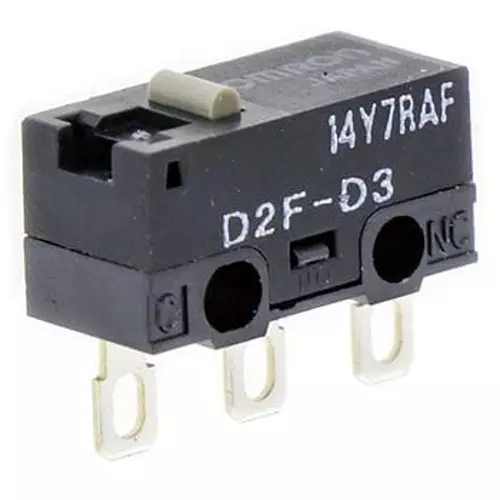 Omron Ultra-Small Basic Switch 100 mohm or more (with DC500 V insulation resistance meter), D2F-D3