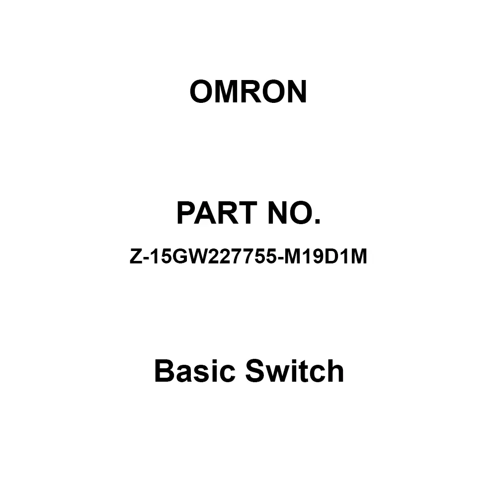 Omron Basic Switch 1C Contact Configuration, Z-15GW227755-M19D1M