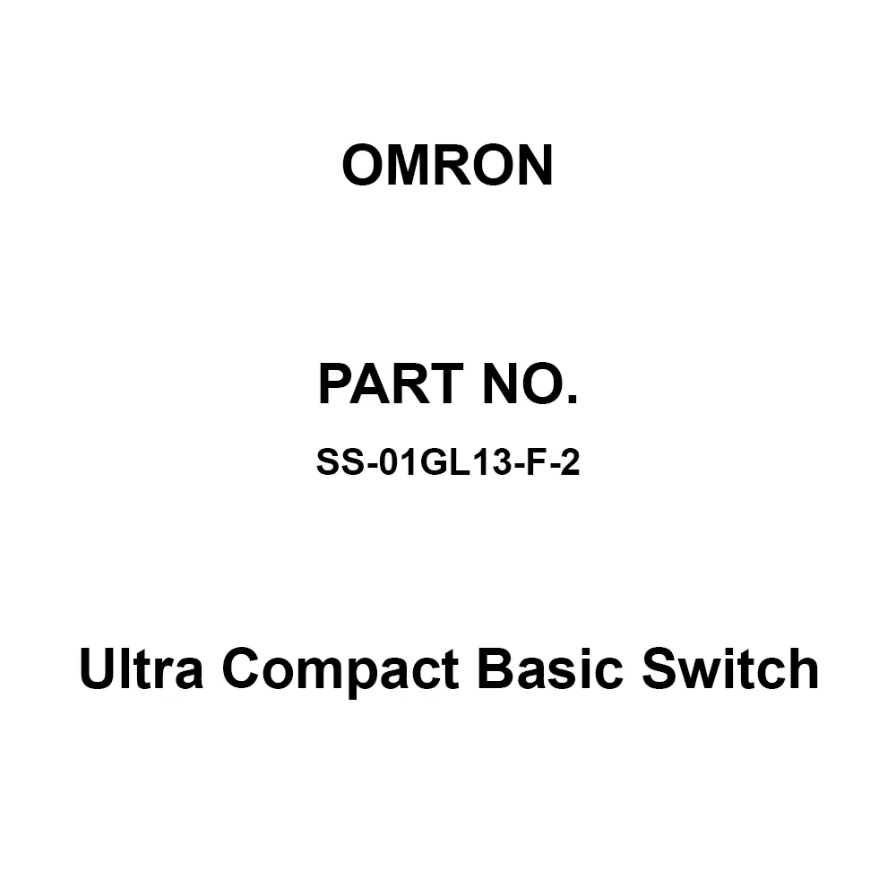 Omron Ultra Compact Basic Switch Solder Terminal Type, SS-01GL13-F-2