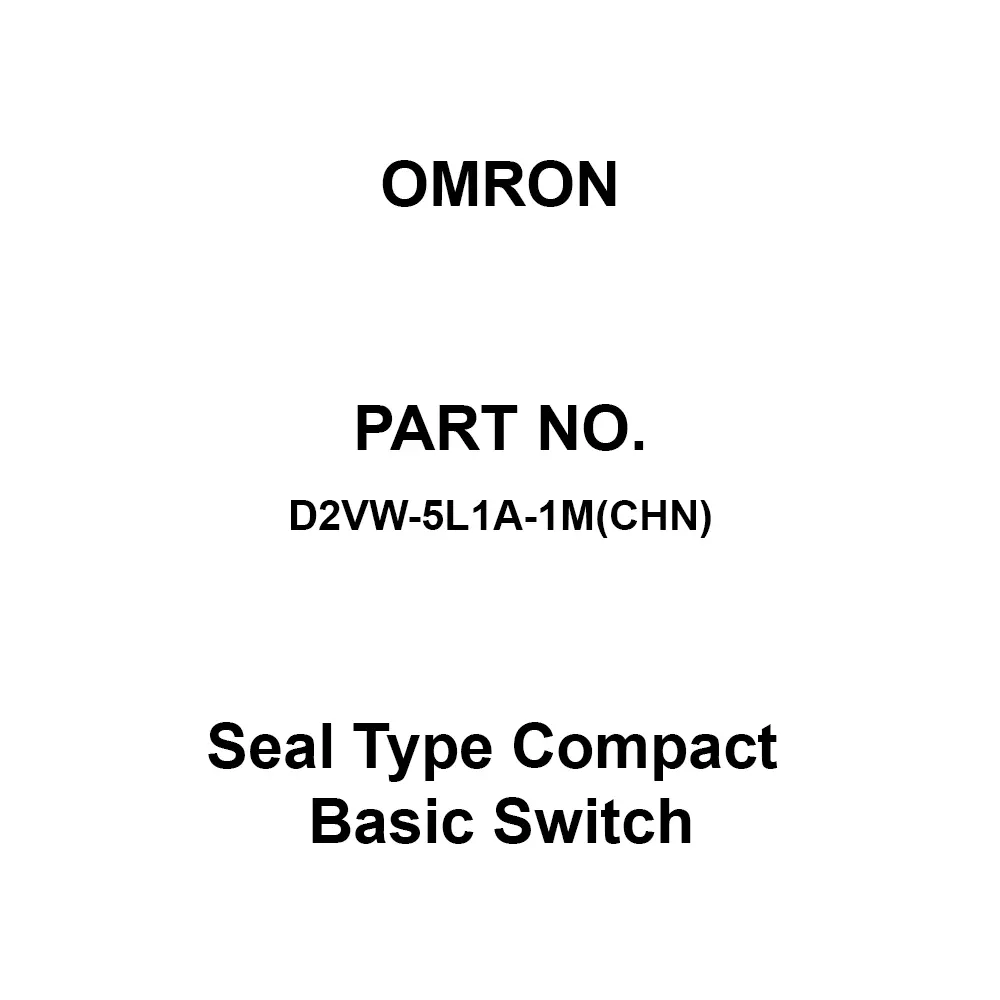Omron Seal Type Compact Basic Switch AC 250, AC 125, DC 30 V Rated Voltage, D2VW-5L1A-1M(CHN)