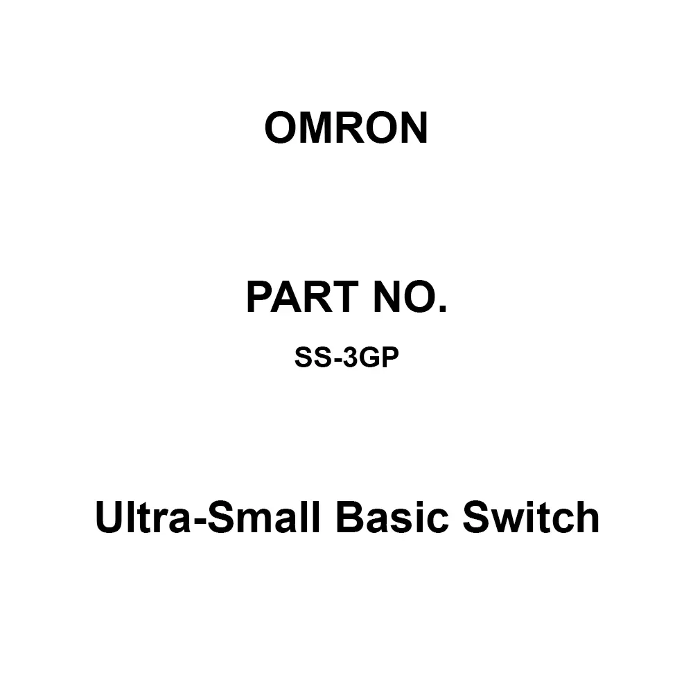 Omron Ultra-Small Basic Switch 100 mΩ or More with DC 500 V, SS-3GP