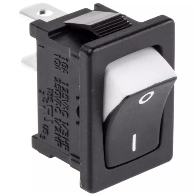 RS PRO Rocker Switch AC 125, AC 250 V Rated Voltage Rectangle Actuator, 419-798 (Pack of 5)