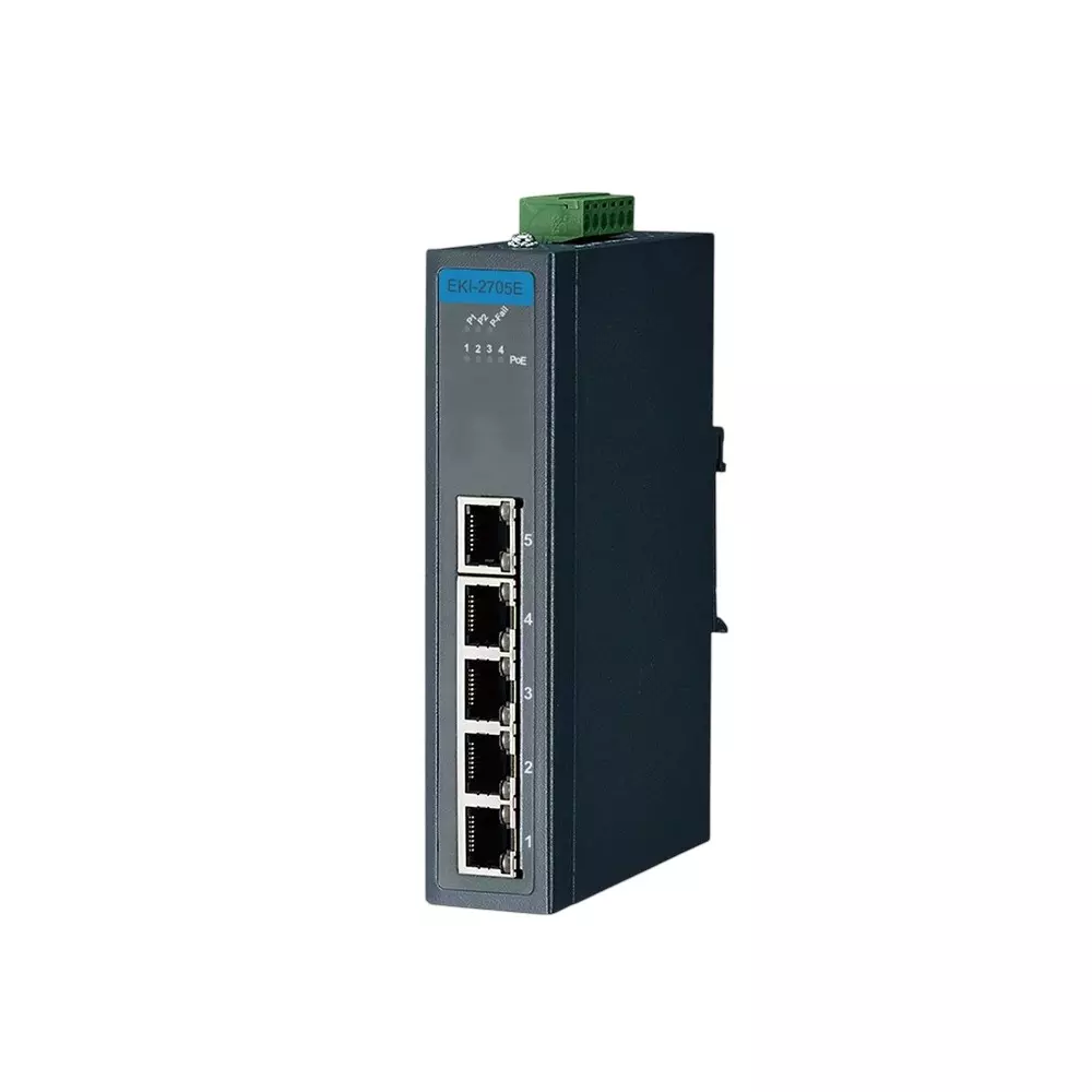 Advantech Unmanaged Industrial Ethernet Switch -40 to 75℃ Operating Temperature Range, EKI-2705E-1GPI-A