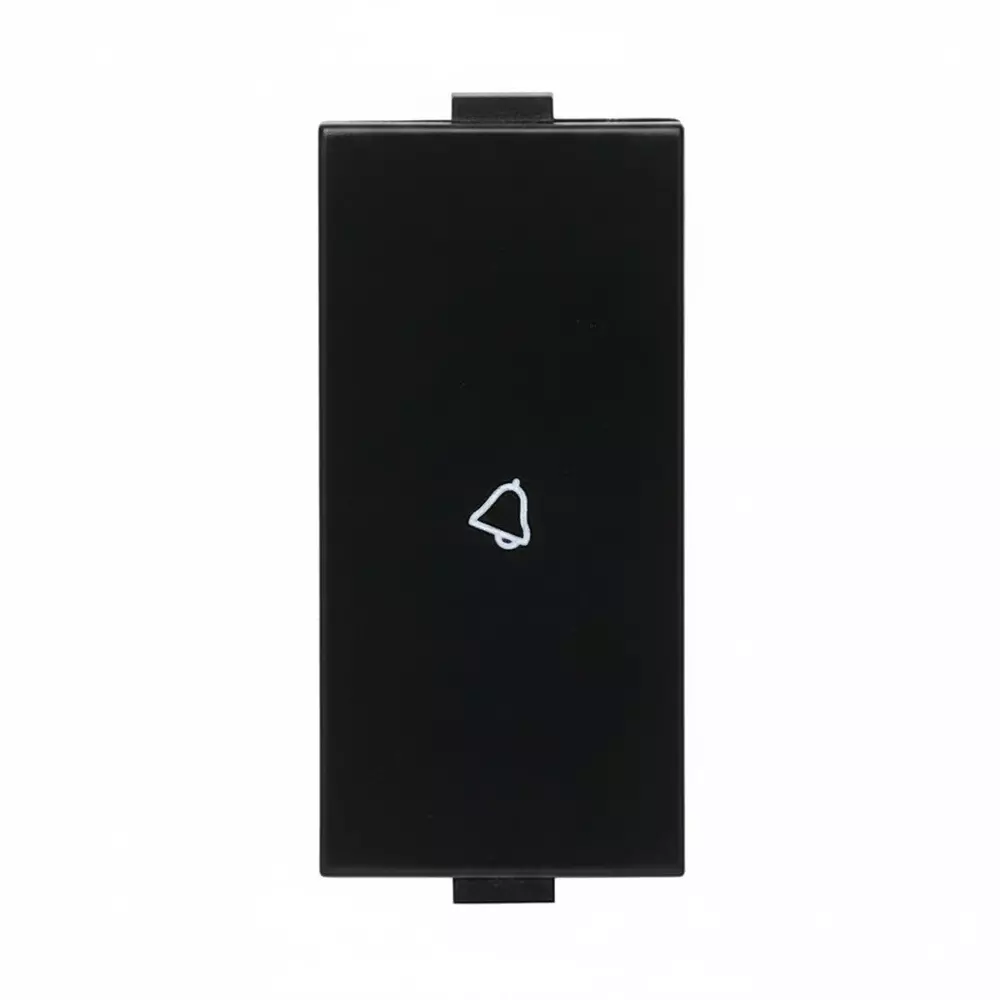 Anchor Roma Plus Bell Push Switch 10 A Current Rating 1 Module Black for Homes, Offices & Commercial Use, 279104