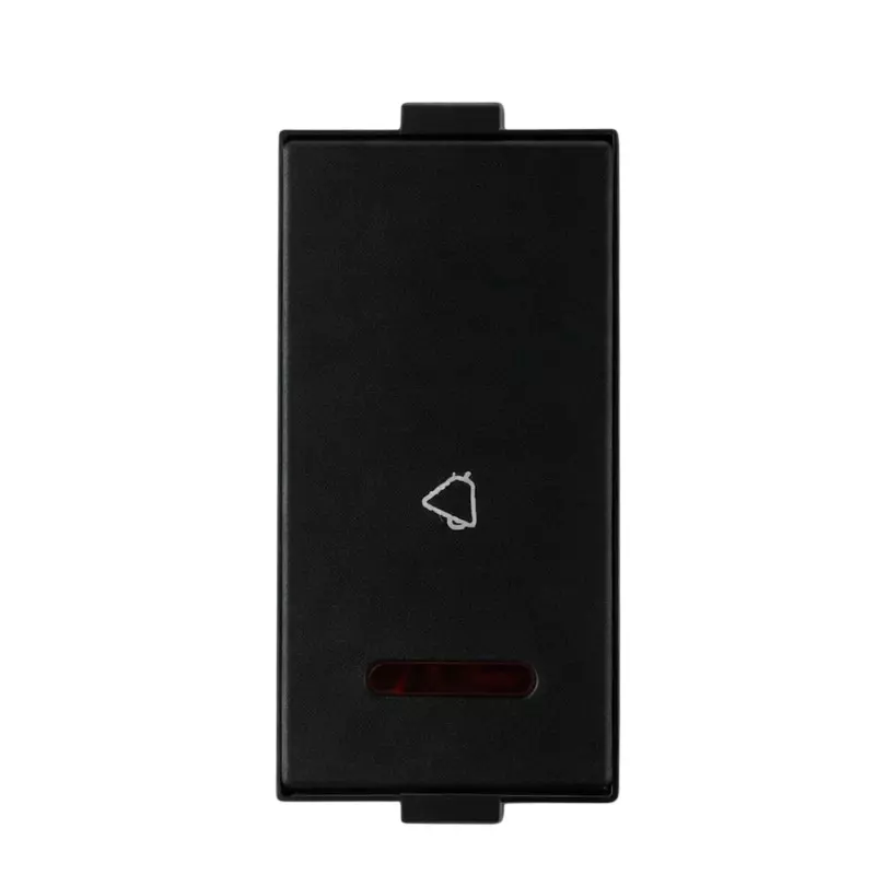 Anchor Roma Plus Bell Push Switch With LED Indicator 10 A Current Rating 1 Module Black for Homes, Offices & Commercial Use, 279105