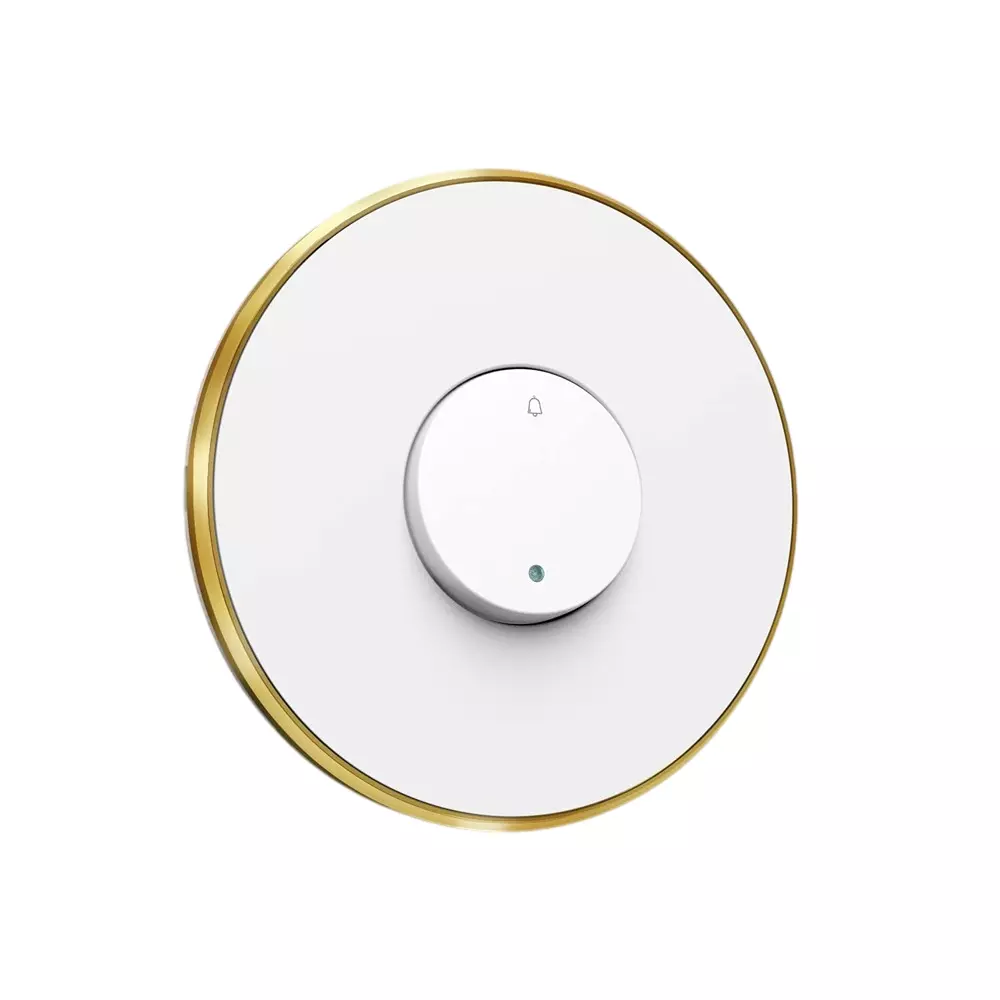 Anchor Obel Bell Push Switch Misty Gold With Indicator Saturn 6 A Current Rating 2 Module for Industrial and Home Use, 8426