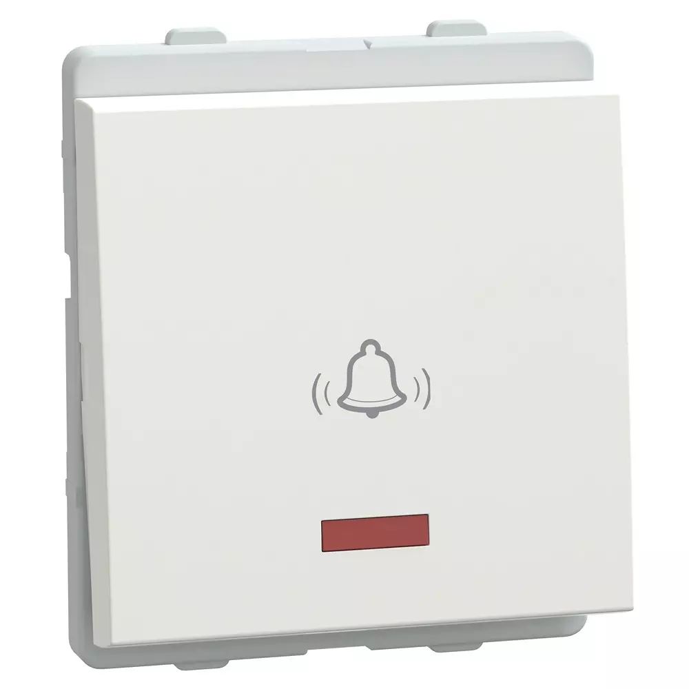 Schneider Electric Livia Series Bell Push Switch 10 A Current 2 Module 240 V AC Operational Voltage & White Color, P1086_NP