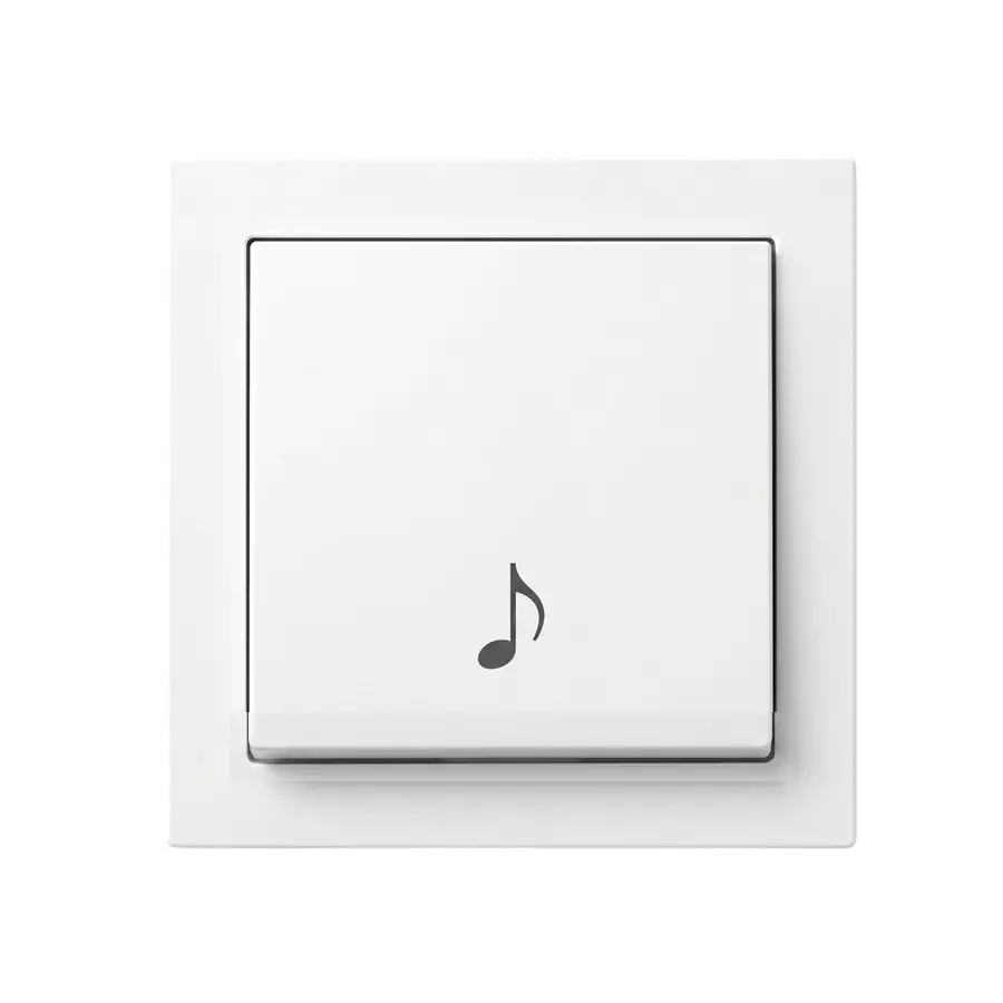AP Magic Series Bell Push Switch Polycarbonate 2 Module 10 A White, M034 (Pack of 10 Pcs)