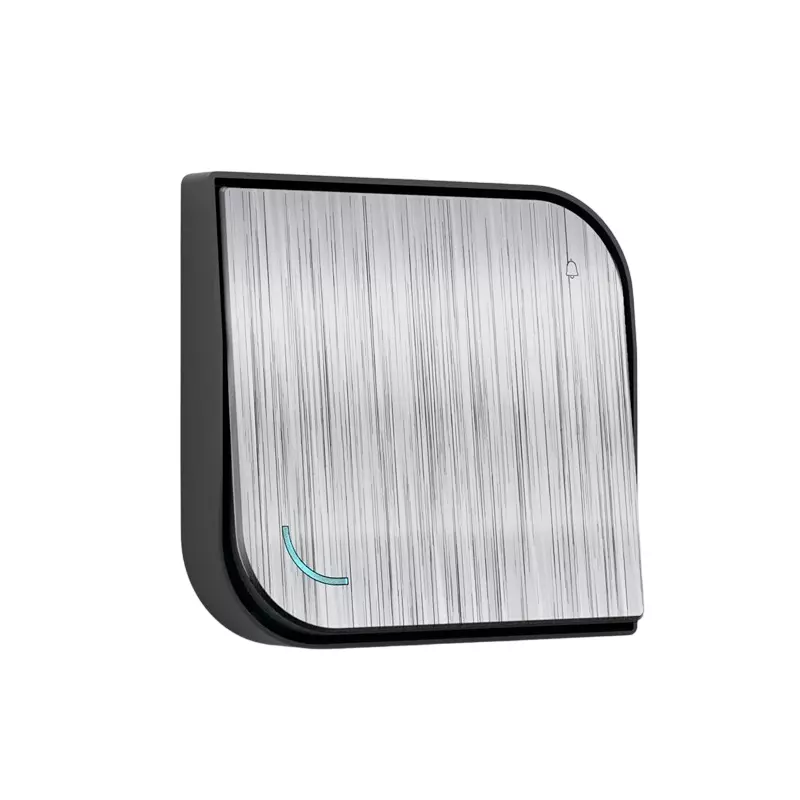 Anchor Obel Bell Push Switch Silver Lining With Indicator Leaf 6 A Current Rating 2 Module for Industrial and Home Use, 8421