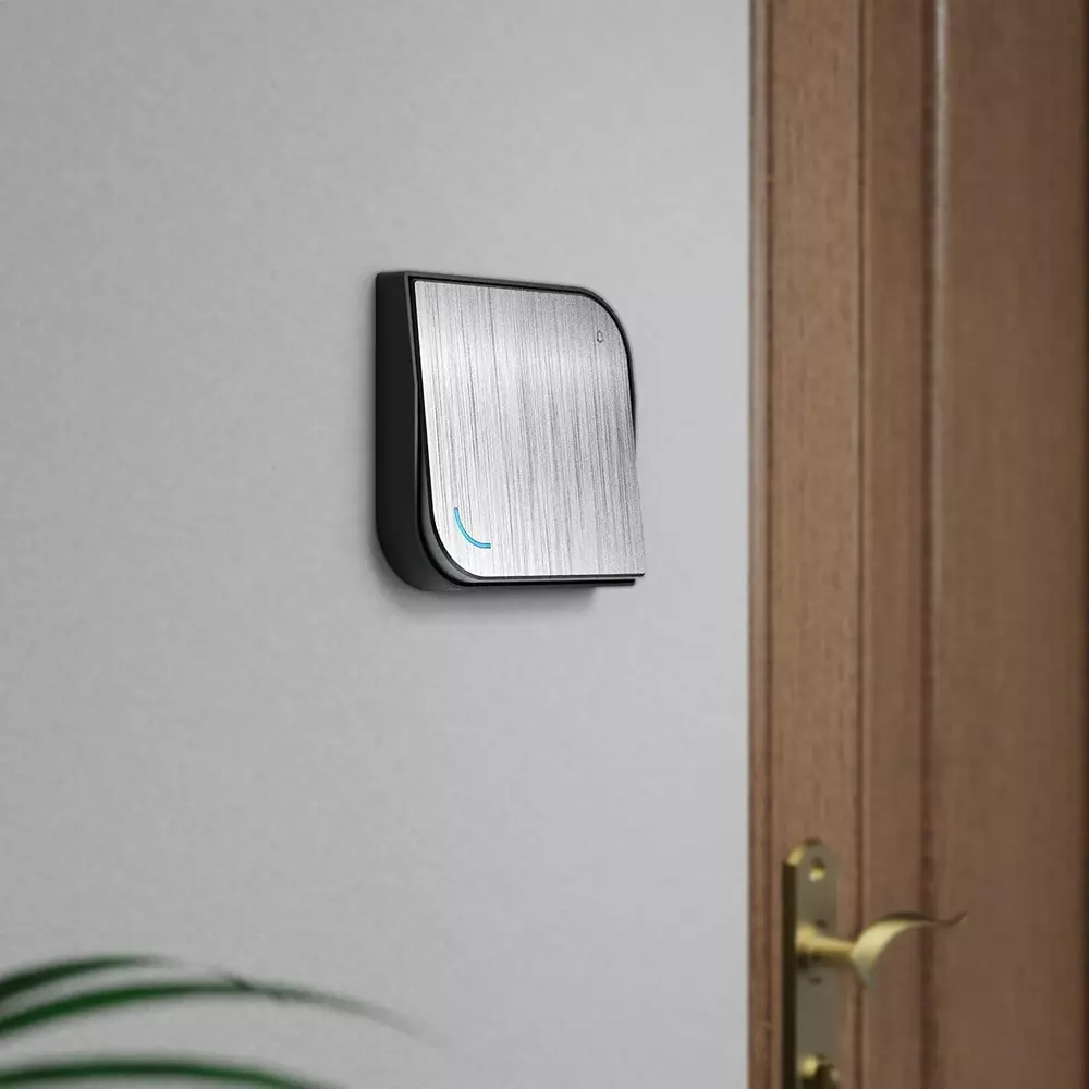 Anchor Obel Bell Push Switch Silver Lining With Indicator Leaf 6 A Current Rating 2 Module for Industrial and Home Use, 8421