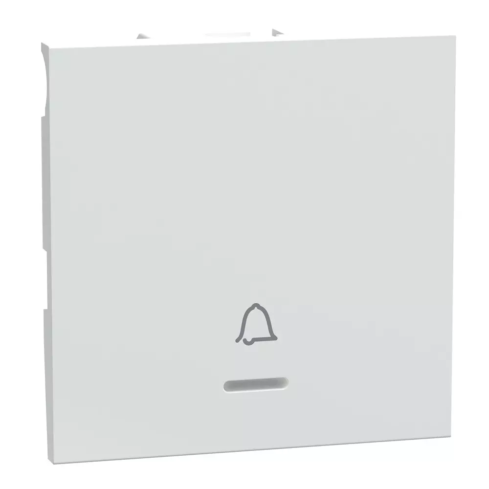 Schneider Electric Unica Pure+ Series Bell Press Switch With Indicator Polar White 2 Modules 240 V AC Operational Voltage and 6 A Rated Current, UN6FB2M_WE
