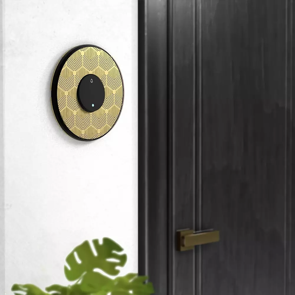 Anchor Obel Bell Push Switch Brass Beauty With indicator Saturn 6 A Current Rating 2 Module for Industrial and Home Use, 8427