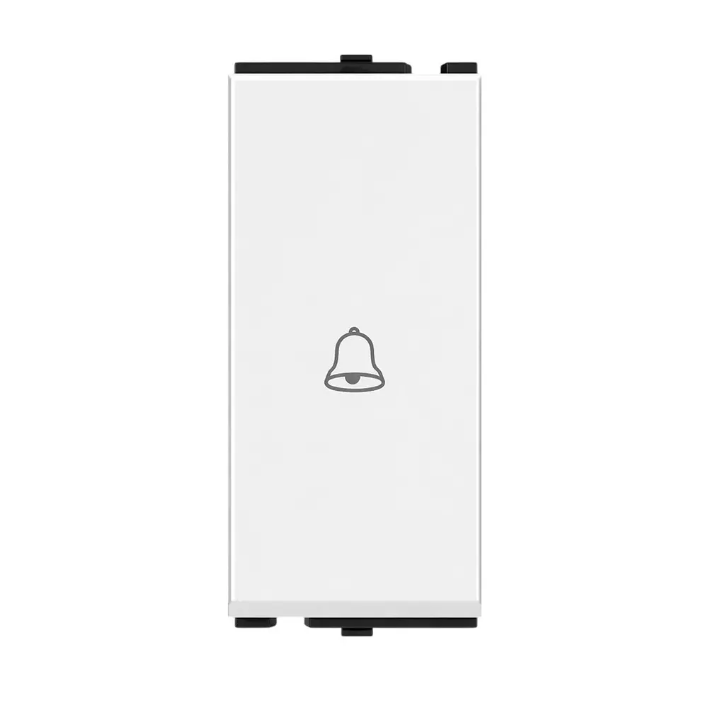 AP Tanish Series Gem Bell Push Switch Polycarbonate 1 Module 10 A White, T003 (Pack of 20 Pcs)