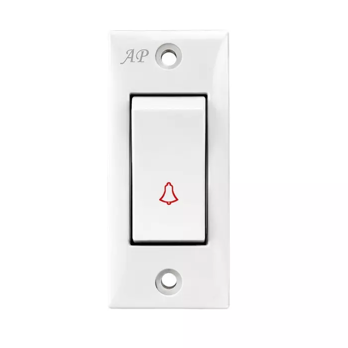 AP G Urea Series Bell Push Switch Polycarbonate 6 A White, G003 (Pack of 20 Pcs)