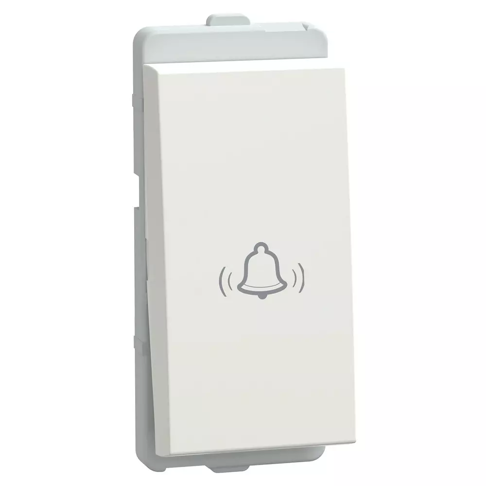Schneider Electric Livia Series Bell Push Switch 10 A Current 1 Module 240 V AC Operational Voltage & White Color, P1005_NP