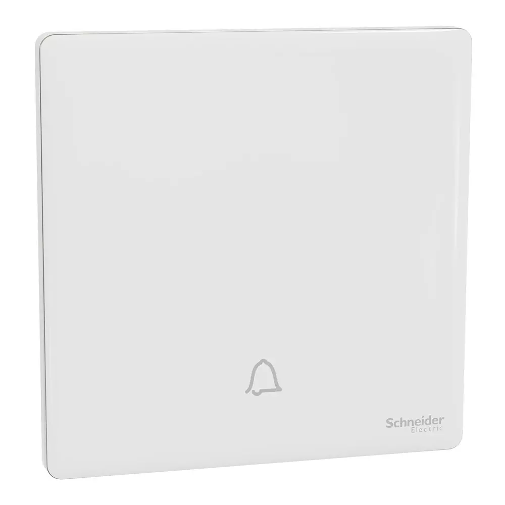 Schneider Electric Unica X Series Bell Press Switch Painted White Color 10 A Current, 250 V Operational Voltage and 1 Gang, NUX31_BP_PW