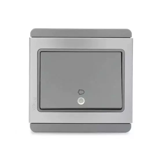 Schneider Electric NEO Bell Push Switch with Indicator 4 Amp 250 V Polycarbonate Grey Silver, E3031HBP>GS-OS