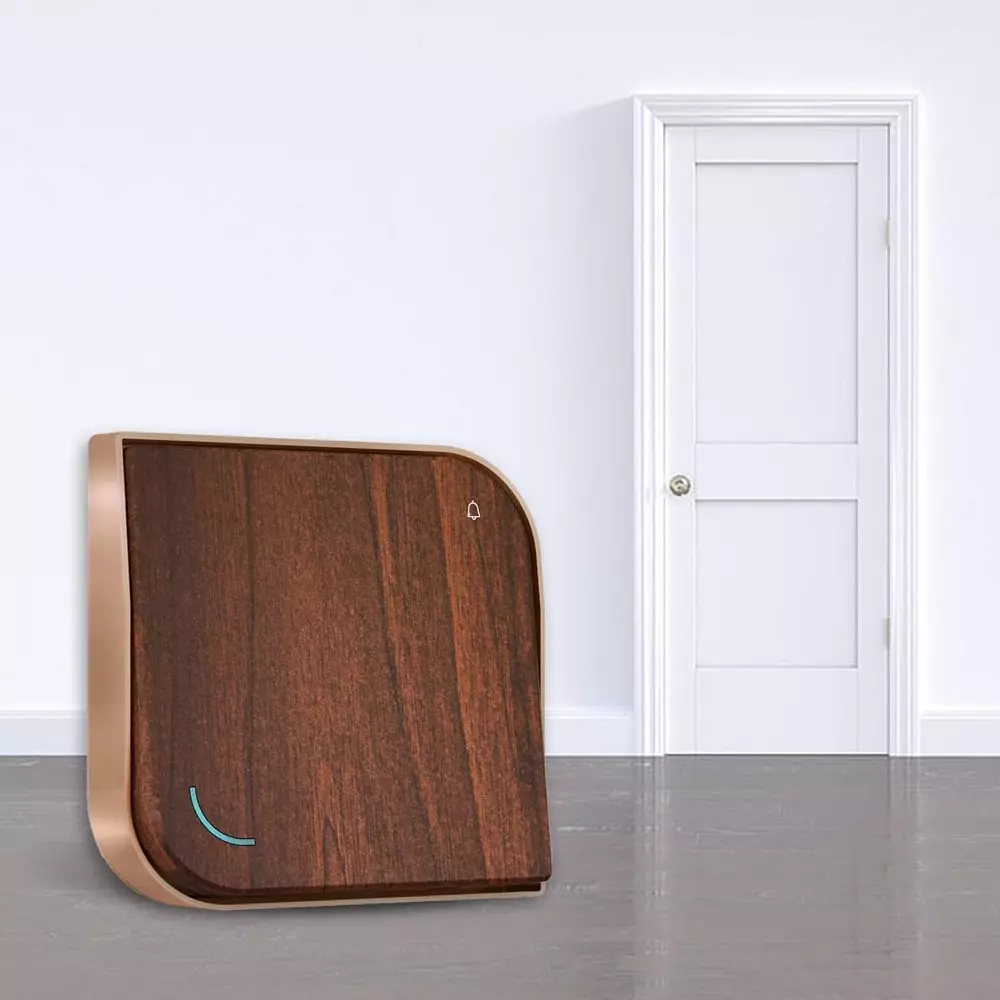 Anchor Obel Bell Push Switch Wooden Luxury With Indicator Leaf 6 A Current Rating 2 Module for Industrial and Home Use, 8420