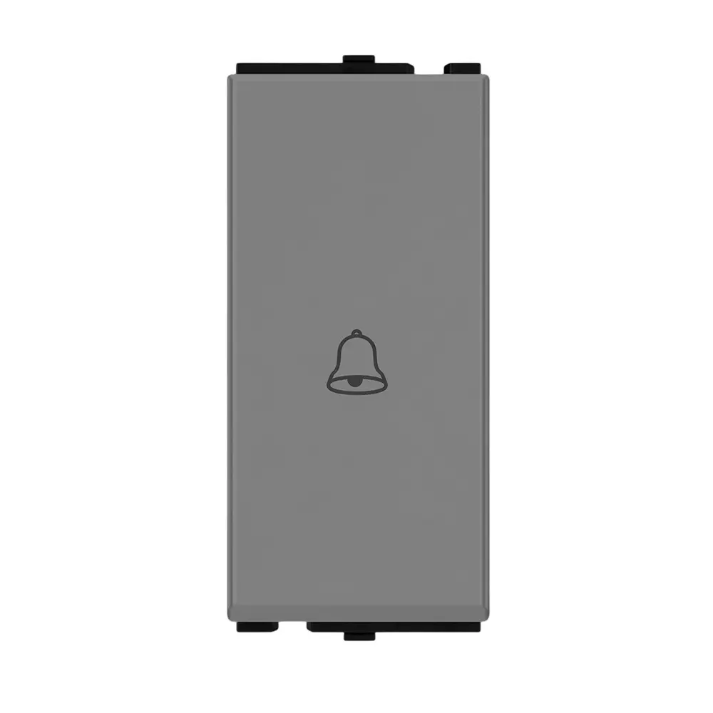 AP Tanish Series Gem Bell Push Switch Polycarbonate 1 Module 10 A Carbon Grey, TC29 (Pack of 20 Pcs)