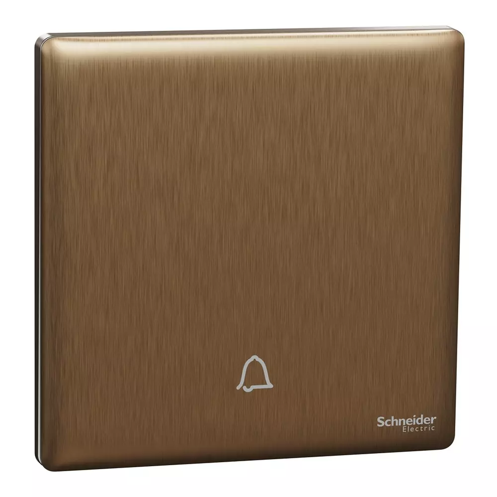 Schneider Electric Unica X Series Bell Press Switch Dark Bronze Color 10 A Current, 250 V Operational Voltage and 1 Gang, NUX31_BP_DB