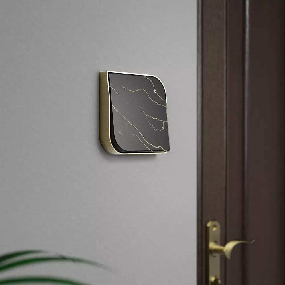 Anchor Obel Bell Push Switch Royale Marble Without Indicator Leaf 6 A Current Rating 2 Module for Industrial and Home Use, 8422