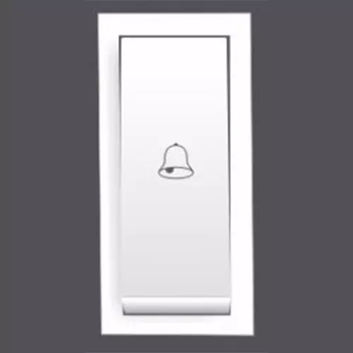 AP Magic Series Bell Push Switch Polycarbonate 1 Module 10 A White, M005 (Pack of 20 Pcs)