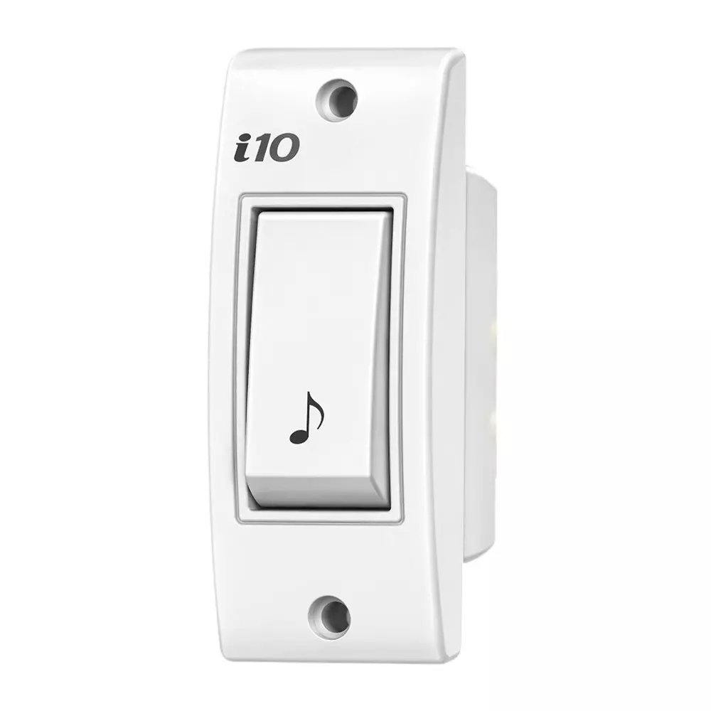 AP i10 Urea Series P-1 Bell Push Switch Polycarbonate 6 A White, i103 (Pack of 20 Pcs)