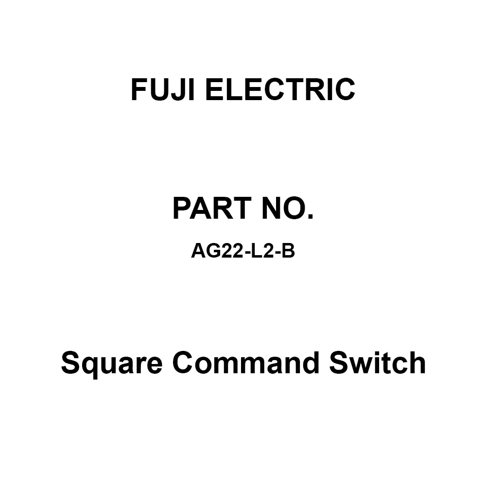 Fuji Electric Square Command Switch 2A2B Contact Configuration, AG22-L2-B