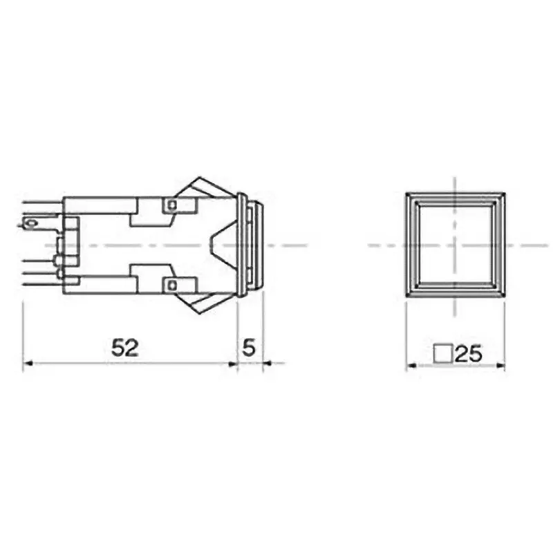Fuji Electric Square Command Switch Illuminated 25 mm Incandescent lamp, AG22-ZAXE