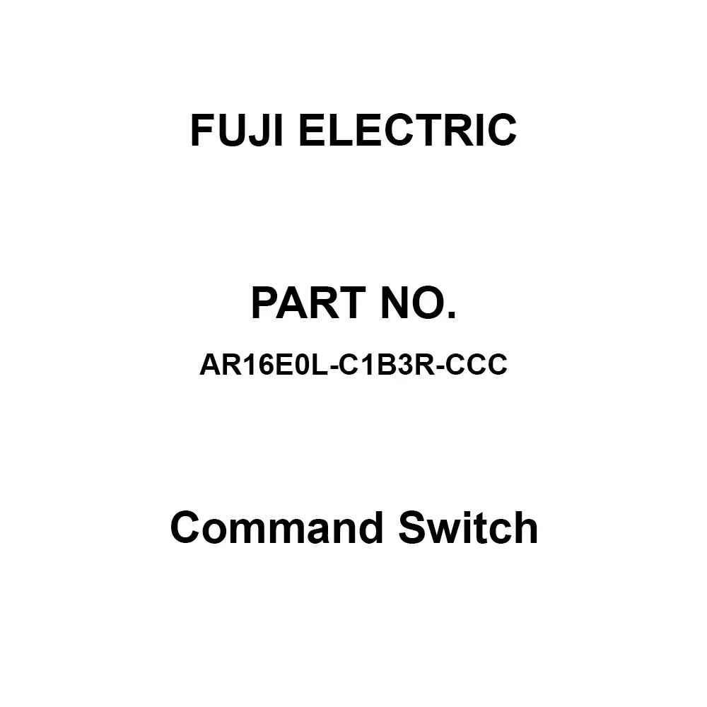 Fuji Electric Command Switch AC/DC 250 V Rated Insulation Voltage, AR16E0L-C1B3R-CCC