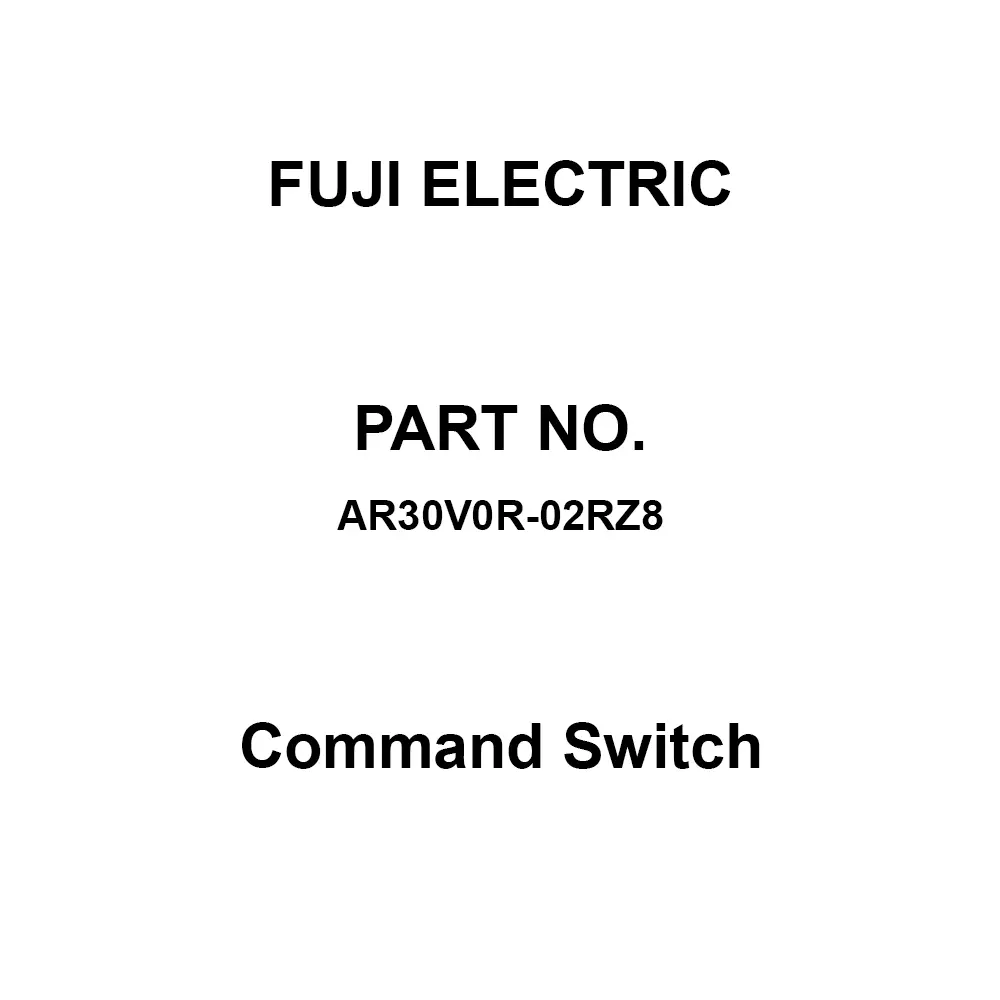 Fuji Electric Command Switch AC/DC 600 V Rated Insulation Voltage, AR30V0R-02RZ8
